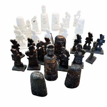 fichas de ajedrez de hueso tallado
